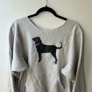 Gray Dog Print Sweatshirt